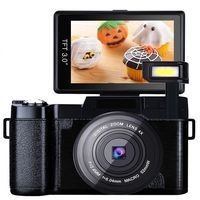 Digital Camera Vlogging Camera for YouTube with Flip Screen Full HD 24MP 1080p 3.0 Inch WiFi Camera with Retractable Flashlight Camcorder