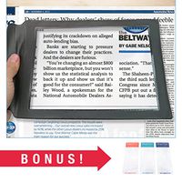 MagniPros 2X Large Full Page Magnifier Magnifying Sheet with 3 Bonus Bookmark Magnifier- Magnifies Entire Page at Once Ideal for Reading & Low Vision Seniors