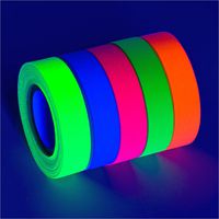 5-Pack SUPER BRIGHT UV Blacklight Reactive Fluorescent / Neon Gaffer Tape Matte Finish