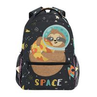 Wamika Smiling Baby Sloth Backpacks for Women Men, Sloths Astronaut Planet Space Galaxy Computer Laptop Backpack, Casual Book Bag Travel Camping Daypack