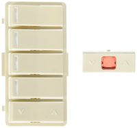 Leviton VPKIT-Z4T Vizia RF + 4-Button Zone Controller Color Change Kit LED for VRCZ4, Light Almond
