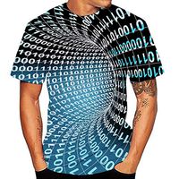 TIFENNY New Design Pattern Summer Tee Men Unisex 3D Printing Gradient Round Neck Short Sleeve Shirt Top Blouse