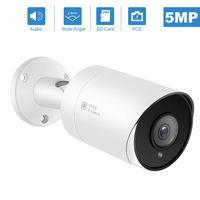 (Hikvision Compatible) Anpviz 5MP Outdoor Bullet POE IP Camera with Microphone Audio Wide Angle Security Camera Outdoor Indoor, 2.8mm Lens Motion Detection,98ft, SD Card Slot