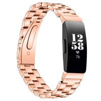 Greeninsync Metal Band Compatible with Inspire/Inspire HR, Stainless Steel Replacement Bands for Inspire Straps Bracelet Adjustable Small Large Wristbands for Women Men Girls Boys, Rose Gold