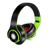 Docooler Gaming Headset for PS4 Xbox one PC BT 4.0 Stereo Sound Over Ear Headphones Wireless Hi-fi Music Headset Over-Ear TF Card FM Radio Foldable Wired Earphone Hands-Free w/Mic Green