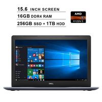 2019 Premium Dell Inspiron 15 5000?15.6 Inch FHD Laptop (AMD Ryzen 5 2500U up to 3.6 GHz, 16GB RAM, 256GB SSD(Boot) + 1TB HDD, WiFi, Bluetooth, HDMI, Windows 10 Home,?Racon Blue)
