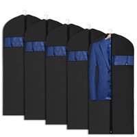 Univivi Garment Bag Suit Bag for Storage and Travel 43 inch, Anti-Moth Protector, Washable Suit Cover for T-Shirt, Jacket, Suits, Coats, Set of 5