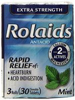 Rolaids Extra Strength Tablets, Mint, 3 Count (Pack of 12)