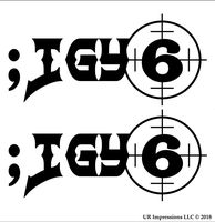 UR Impressions Blk ;IGY6 - I Got Your 6 2-Pack Decal Vinyl Sticker Graphics Car Truck SUV Van Wall Window Laptop|Black|6 X 2.7 Inch|URI620