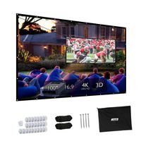 Projector Screen, Upgraded 100 inch 4K 16:9 HD Portable Projector Screen, Premium Indoor Outdoor Movie Screen Anti-Crease Projection Screen for Home Theater Backyard Movie Office Presentation.