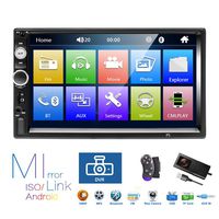Camecho 2 Din Car Stereo 7'' HD Touch Screen MP5 Player Bluetooth FM Radio Support iOS/Android Phone Mirror Link with AUX/Dual USB/SD/DVR Input + Rear View Camera & Steering Wheel Control
