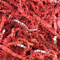 Black Cat Avenue 2 LB Red & Silver Crinkle Cut Paper Shred Filler for Gift Wrap and Basket Filler