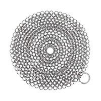 Cast Iron Cleaner Pad Stainless Steel Ring, Stainless Steel Chainmail Scrubber, Cast Iron Skillet Cleaner, Cast Iron Washer with Ring Holder