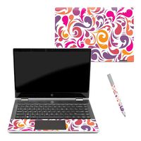MightySkins Skin Compatible with HP Pavilion x360 14" (2018) - Swirly Girly | Protective, Durable, and Unique Vinyl Decal wrap Cover | Easy to Apply, Remove, and Change Styles | Made in The USA