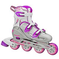 Roller Derby Women's V-Tech 500 Button Adjustable Inline Skate, Grey/Purple