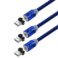 UGI Magnetic Charger Cable Micro USB Cable 3.3ft 6.6ft 10ft Nylon Braided Cord for LG HTC Samsung S5 S6 S7 Note 5 PS4 Kindle More Android Micro USB Devices