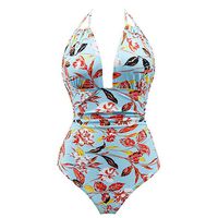justHIGH Bikinis Women's One Piece Swimsuits Tummy Control Swimwear Slimming Monokini Bathing Suits for Women (S, Sky Blue)