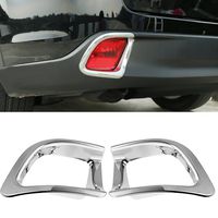 Rear Bumper Fog Light Lamp Cover Trim for Toyota Highlander 2014 2015 2016 2017 2018 Chrome Plated ABS Pair