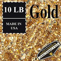 Mighty Gadget (R) 10 LB Premium Gold Metallic Crinkle Cut Paper Shred Filler for Gift Wrapping & Basket Filling