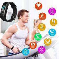 Garystan Unisex Fashion Waterproof Digital Display Buckle Closure Smart Bracelet Health Wristband Smart Watches