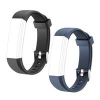 LETSCOM Replacement Bands for Fitness Tracker ID115U or ID115UHR, 2 Pack (Black, Blue)