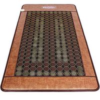 GemsMat - Henri- Far Infrared 12 Amethyst, 84 Jade, 126 Tourmaline Bead Heat Stone Twin Size Mat (75"L x 40"W) - FIR Therapy -FDA Registered Manufacturer - Adjustable Timer & Temperature - Heating Pad