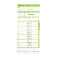 uPunch 300 Time Cards for Green HN3000 AutoAlign Time Clocks (HNTCG1300)