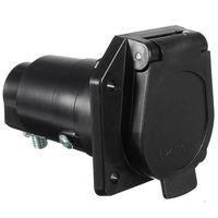 NEW SUN 7 Way Round RV Trailer Blade Connector Socket 7-Way Trailer Wiring Harness Connector