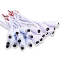 FolioGadgets 10-Pair Male & Female DC Power Adapter CCTV DVR Camera Lead Plug Pigtail Cable