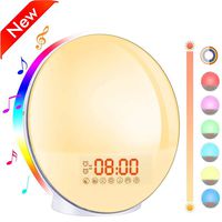 Sunrise Alarm Clock, Bawoo Wake Up Light with Sunrise/Sunset Stimulation, Sleep Aid Digital Dual Alarm Clocks with FM Radio, 7 Natural Sound, Snooze Function for Baby, Kids, Adults