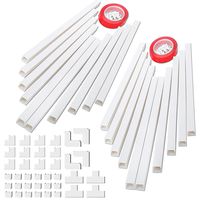 314" Cable Concealer, PVC Cord Covers Raceway Kit, Paintable Cord Concealer System, Cord Wires, Hiding Wall Mount TV Power Cords in Home Office, 20X L15.7in X W0.95in X H0.55in (CC01-2Pack)