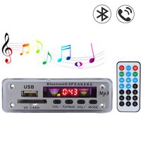 Bluetooth Decoder Board Module, SDM01BT+U-DX Wireless 4 Colors Spectrum Audio Module, MP3/WMA/WAV/FLAC/APE Format, Support USB/SD Card/Bluetooth/FM(Silver)