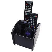 Launch Innovative Products Ralph TV Remote Control Wood Caddy with Revolving Valet Organizer
