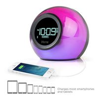 iHome IBT29 Bluetooth Color-Changing Dual Alarm Clock Radio with Speakerphone