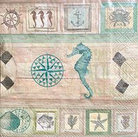 MesaFina Nautical Wood Planks Cocktail Beverage Paper Napkins, 20-ct