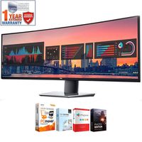 Dell U4919DW UltraSharp 49-inch QHD 5120x1440 32:9 Curved Monitor Bundle with Tech Smart USA Elite Suite 18 Standard Editing Software Bundle and 1 Year Extended Warranty