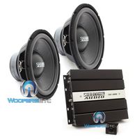 pkg Sundown Audio SAE-600D Monoblock 600W RMS Digital Class D Amplifier + (2) Sundown Audio LCS-12D4 12" Dual 4-Ohm Subwoofers