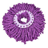 Cleaning Pad Microfiber Mop Head Household Magic Replacement Refill with 360°Spin (Purple)