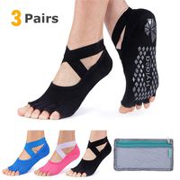 Hylaea Yoga Socks for Women with Grip & Non Slip Toeless Half Toe Socks for Ballet Pilates Barre Dance