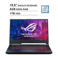 2019 Asus ROG G531GT 15.6 Inch FHD Gaming Laptop (9th Gen Intel 6-Core i7-9750H up to 4.50 GHz, 8GB DDR4 RAM, 1TB HDD, NVIDIA GeForce GTX 1650, RGB Backlit Keyboard, Windows 10) (Black)