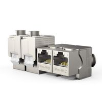 10-Pack RJ45 CAT 7 Tool-Less STP Shielded Keystone Jack, AMPCOM Self-Locking Cat7 Keystone Zinc Alloy Module Adapter No Punch-Down Tool Required Coupler for Wall Plate