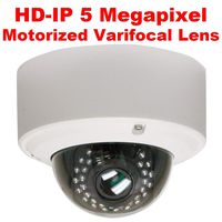 GW 5MP 2592 x 1920 Pixel 4X Optical Zoom Outdoor Indoor Security IP PoE Dome Camera with 2.8-12mm Varifocal Motorized Zoom AutoFocus Len and 30Pcs IR up to 80FT IR Night Vision (Renewed)