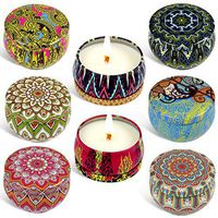 Tobeape Scented Candles Gift Set, Natural Soy Wax 2.5 Oz Portable Travel Tin Candle, Aromatherapy Candles with Strongly Fragrance Essential Oils for Mother's Day Gift- 8 Pack