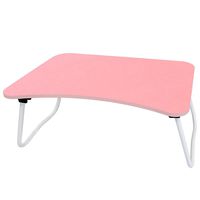 Jerry & Maggie - Laptop Desk Wood Round Edge Lapdesk Game Table - Foldable Portable on Bed Sofa Party Computer Play Table Lazy Personal Desk | Baby Pink