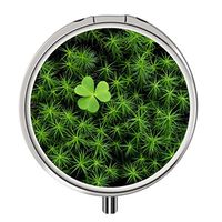 Pill Box Round,Compact 3 Compartment Medicine Case, Stainless Steel Pill Case for Pocket or Purse