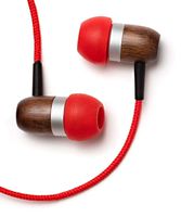 Symphonized GLXY Premium Genuine Wood in-Ear Noise-isolating Headphones with Mic and Nylon Cable (Red)