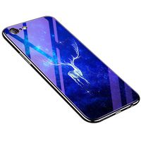 iPhone 6/iPhone 6s Case, 4.7 Inch Tempered Glass Back Soft TPU Bumper Anti-Drop Cover for Apple iPhone 6/6s for Women Girl (elk)