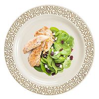 Disposable Plastic Plates  Premium Quality Ivory and Gold Dinnerware With Golden Lace Rim  Excellent for Weddings Baby and Bridal Showers Parties and More  Heavy Duty Ten Inches Plate  Forty Count