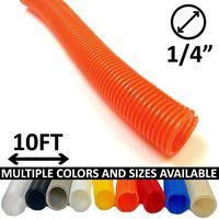Electriduct 1/4" Split Wire Loom Tubing Polyethylene Flexible Conduit (0.25 Inch ID) - Orange - 10 Feet