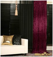 ShinyBeauty Sequin Curtain 2 Panels Glitter Backdrop 6FT Wine/Burgundy Sequin Backdrop 8FT Photography Background Backdrop for Pictures